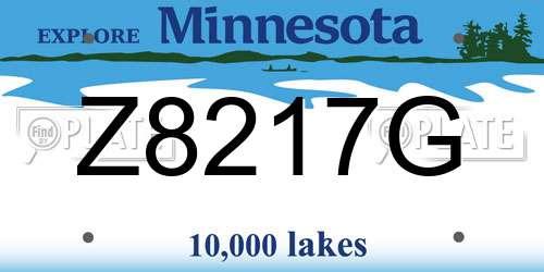 Z8217G Minnesota License Plate