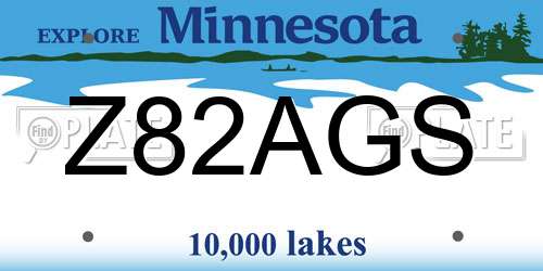 Z82AGS Minnesota License Plate