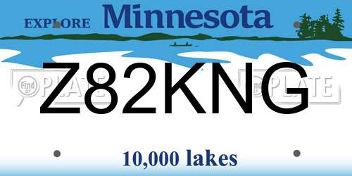 Z82KNG Minnesota License Plate