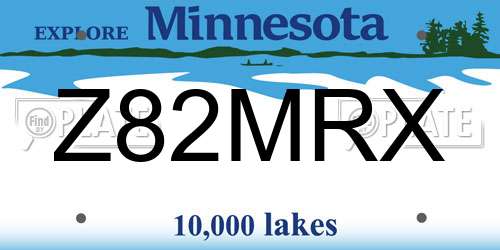 Z82MRX Minnesota License Plate