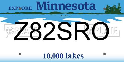 Z82SRO Minnesota License Plate