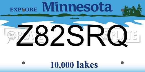 Z82SRQ Minnesota License Plate
