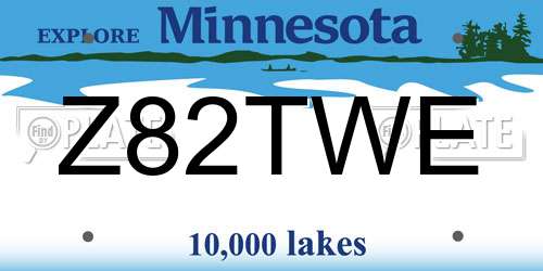 Z82TWE Minnesota License Plate