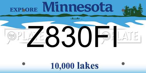 Z830FI Minnesota License Plate