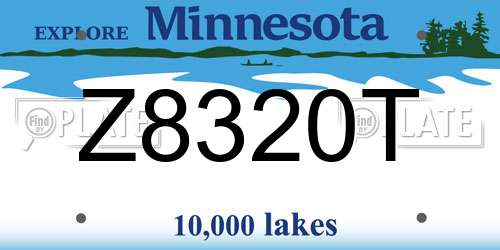 Z8320T Minnesota License Plate