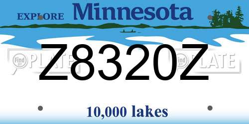 Z8320Z Minnesota License Plate