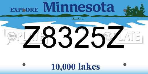 Z8325Z Minnesota License Plate