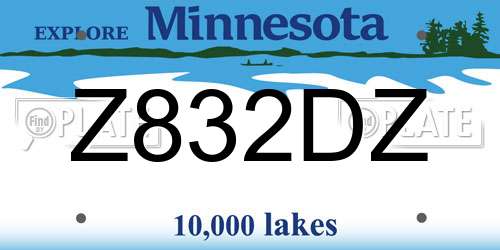 Z832DZ Minnesota License Plate