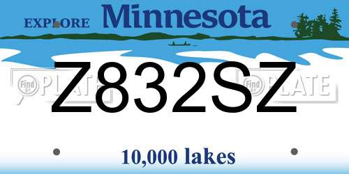 Z832SZ Minnesota License Plate