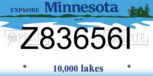 Z83656I Minnesota License Plate