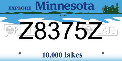 Z8375Z Minnesota License Plate