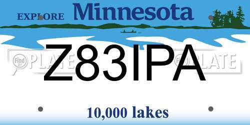 Z83IPA Minnesota License Plate