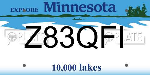 Z83QFI Minnesota License Plate