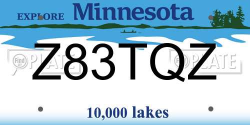Z83TQZ Minnesota License Plate
