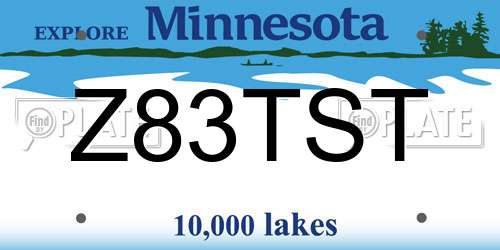 Z83TST Minnesota License Plate