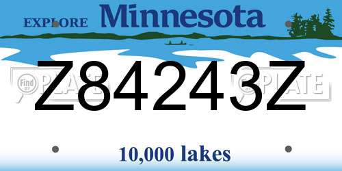 Z84243Z Minnesota License Plate