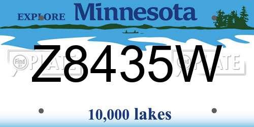 Z8435W Minnesota License Plate