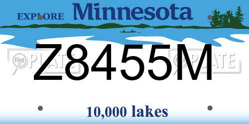 Z8455M Minnesota License Plate