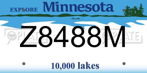 Z8488M Minnesota License Plate