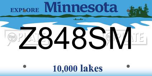 Z848SM Minnesota License Plate
