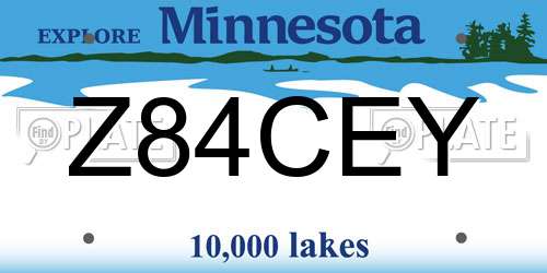 Z84CEY Minnesota License Plate
