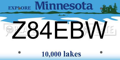 Z84EBW Minnesota License Plate