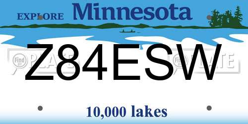 Z84ESW Minnesota License Plate