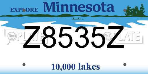 Z8535Z Minnesota License Plate