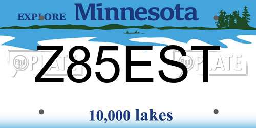 Z85EST Minnesota License Plate