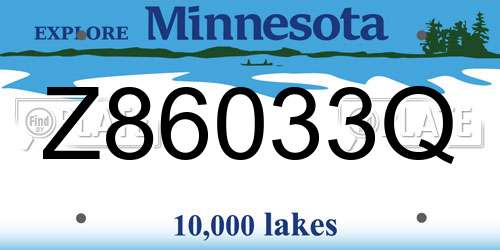Z86033Q Minnesota License Plate