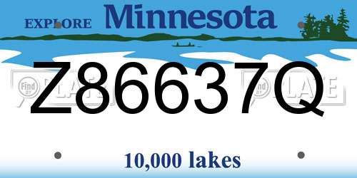 Z86637Q Minnesota License Plate