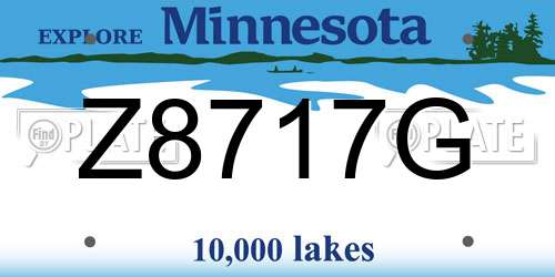 Z8717G Minnesota License Plate