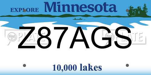 Z87AGS Minnesota License Plate