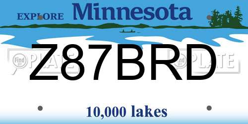 Z87BRD Minnesota License Plate
