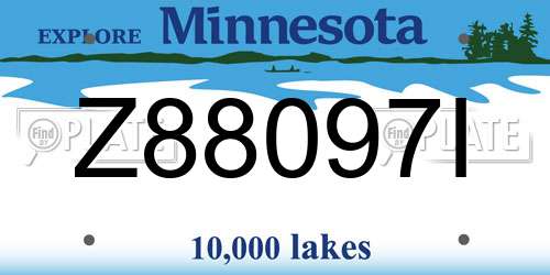 Z88097I Minnesota License Plate