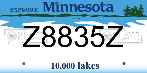 Z8835Z Minnesota License Plate