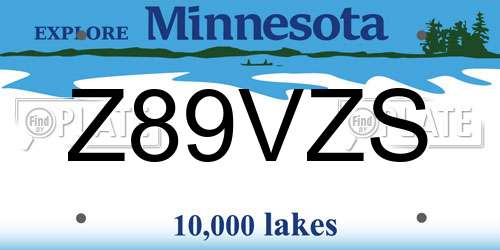 Z89VZS Minnesota License Plate