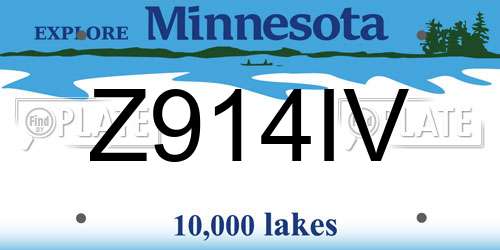 Z914IV Minnesota License Plate