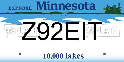 Z92EIT Minnesota License Plate