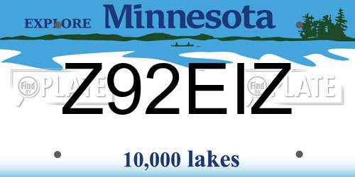 Z92EIZ Minnesota License Plate