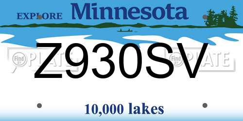 Z930SV Minnesota License Plate