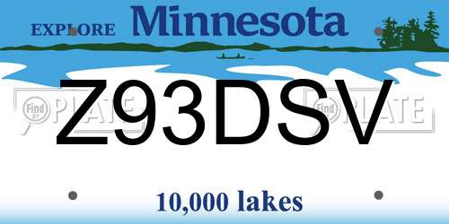 Z93DSV Minnesota License Plate