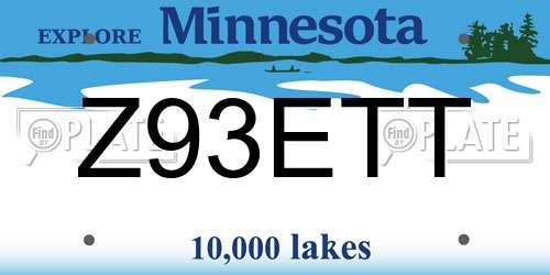 Z93ETT Minnesota License Plate