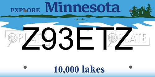 Z93ETZ Minnesota License Plate