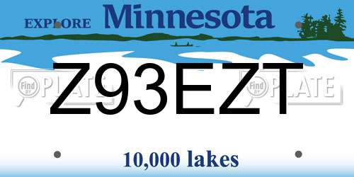 Z93EZT Minnesota License Plate