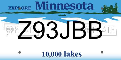 Z93JBB Minnesota License Plate