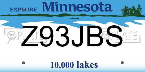 Z93JBS Minnesota License Plate