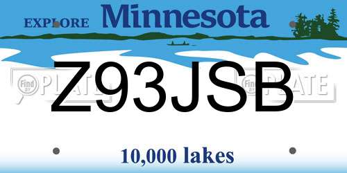 Z93JSB Minnesota License Plate