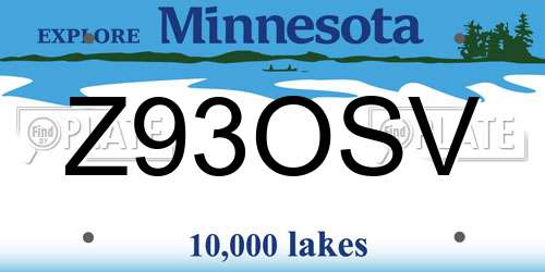 Z93OSV Minnesota License Plate