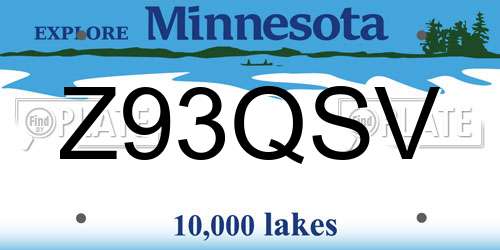 Z93QSV Minnesota License Plate